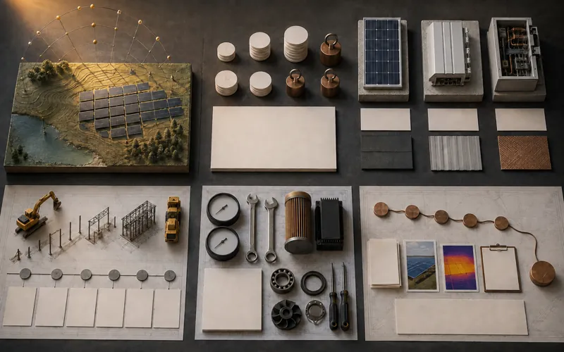 Projects choices shown as six connected clean-energy decisions.